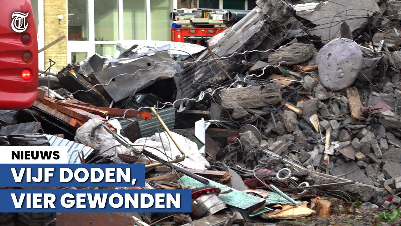 Beelden: zoekactie naar slachtoffers onder puin Den Haag gaat door