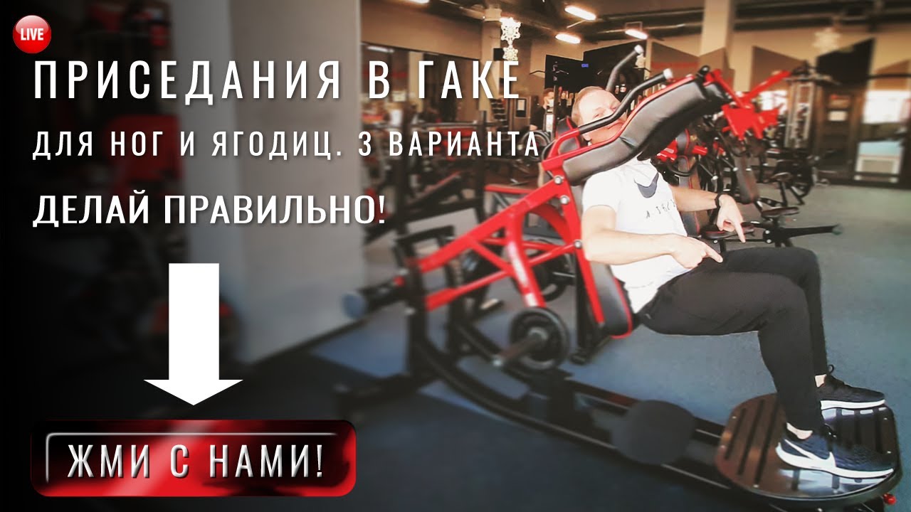 Приседания в Гаке / Гакк приседания в тренажере - упражнения для ног и ягодиц