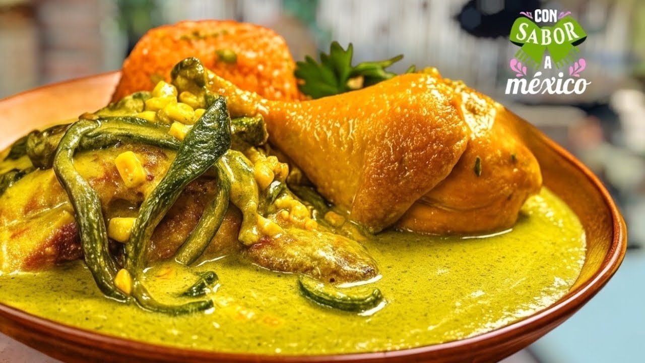 DELICIOSO POLLO POBLANO Y ARROZ A LA MEXICANA
