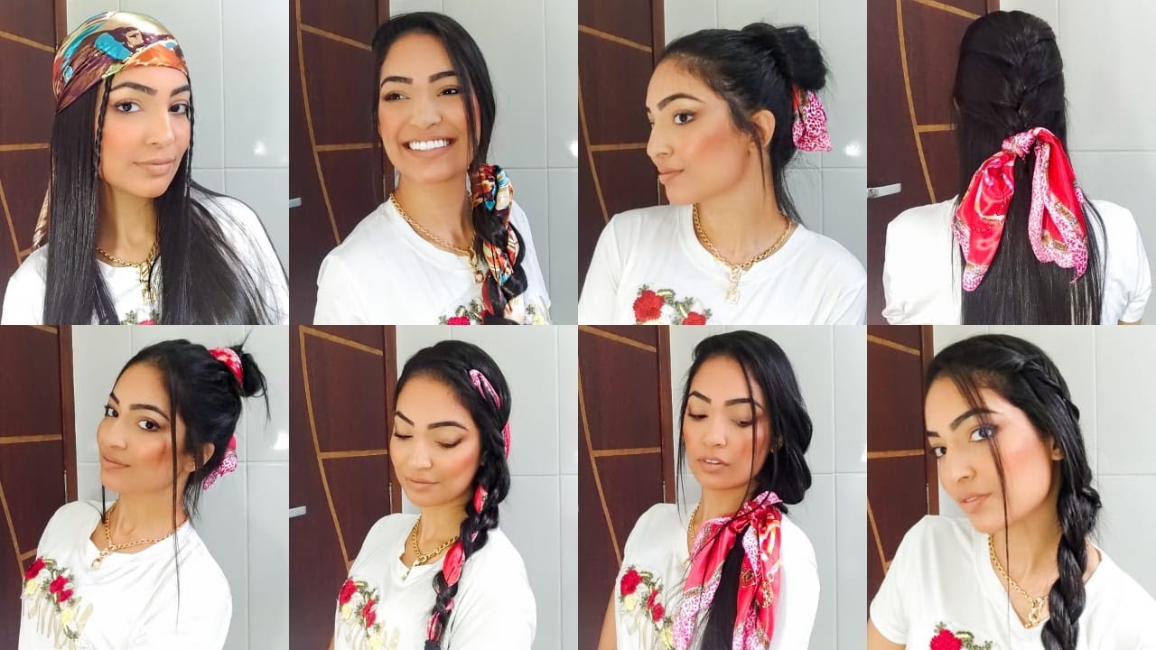 8 PENTEADOS MUITO FÁCEIS COM LENÇO/BANDANA!