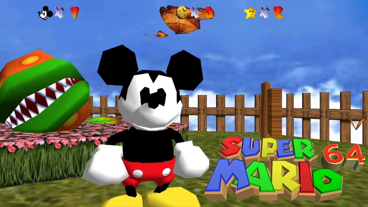 Super Mickey Mouse 64 Mod HD Textures Realistic Nintemod Whomp's Fortress (Gameplay Android)
