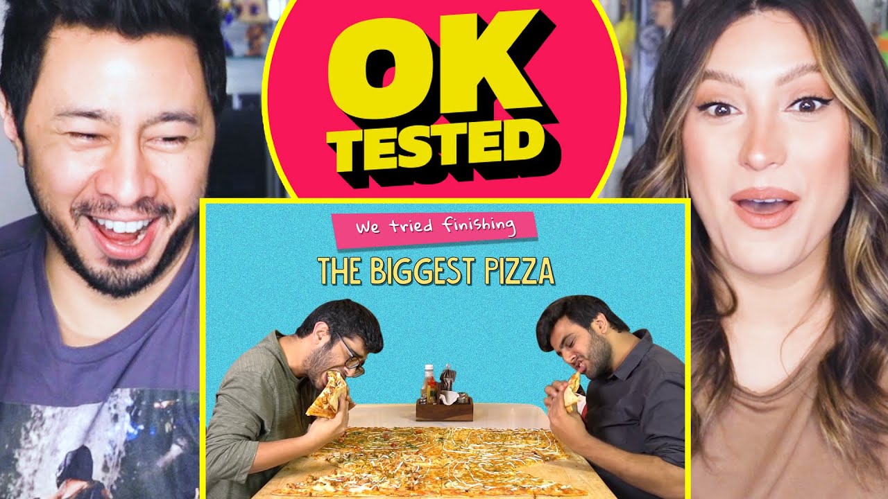 OK TESTED | We Tried Finishing The Biggest Pizza | Reaction by Jaby Koay & Natasha Martinez!