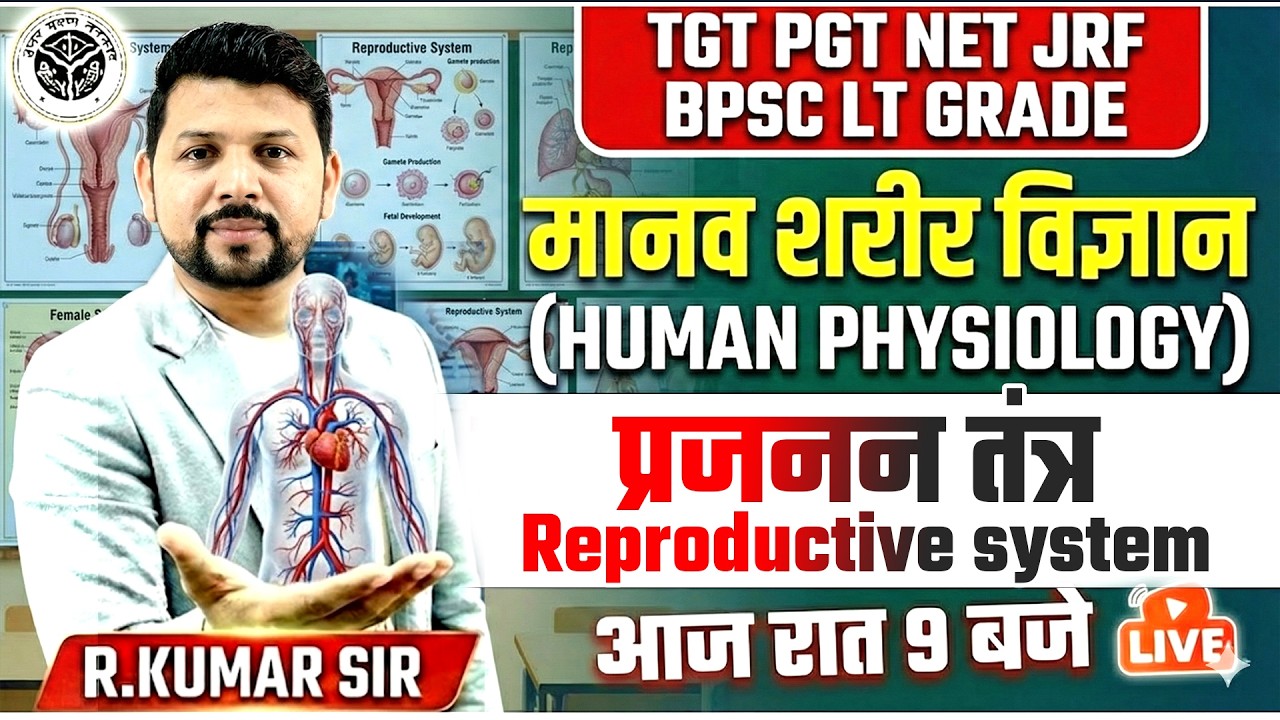 Reproductive System | Human Physiology | TGT PGT NET JRF BPSC LT GRADE | R. Kumar Sir