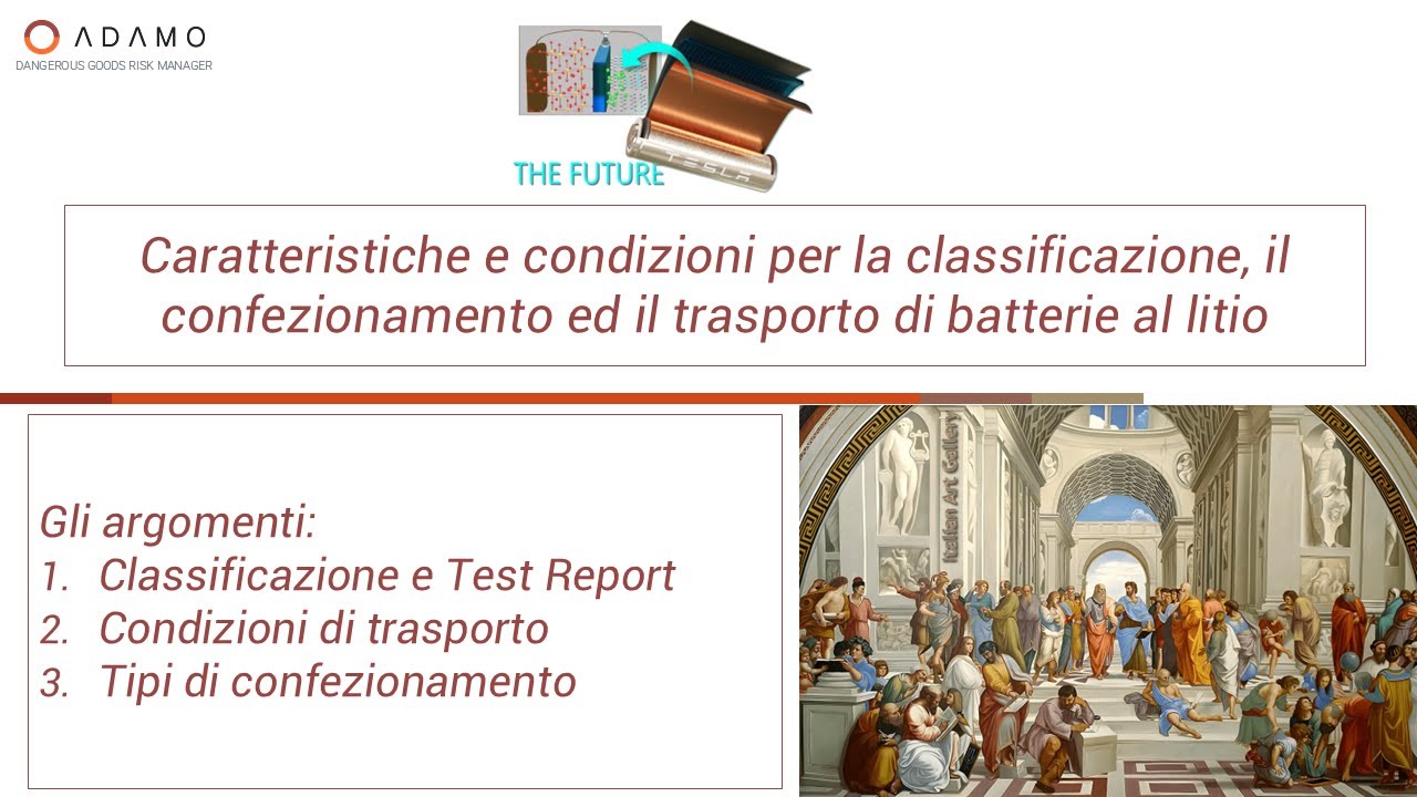 Classificazione confezionamento e trasporto stradale di batterie al litio