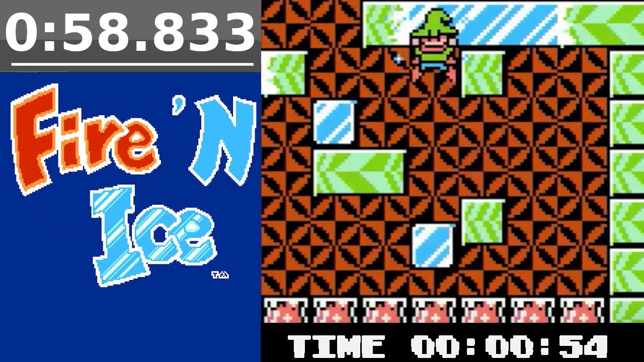 Fire 'N Ice (NES) 4-10 Speedrun: 58.833