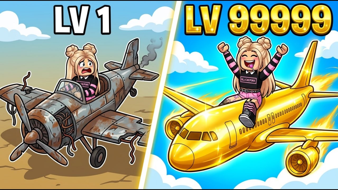 ПРОКАЧАЛА САМОЛЁТ ОТ 1 ДО 99999 УРОВНЯ В ROBLOX ЧЕЛЛЕНДЖЕ!😱✈️КВИНКА КУПИЛА САМОЛЁТ!