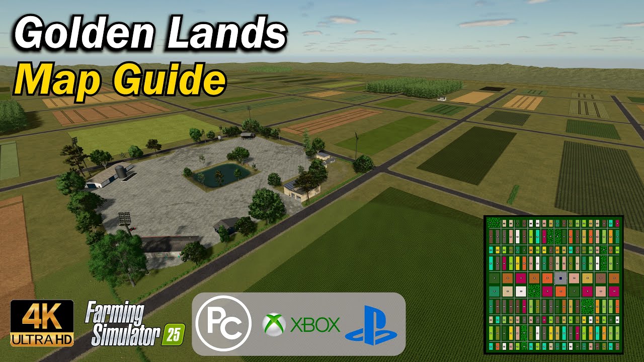 Золотые земли | Карта-путеводитель | Farming Simulator 25