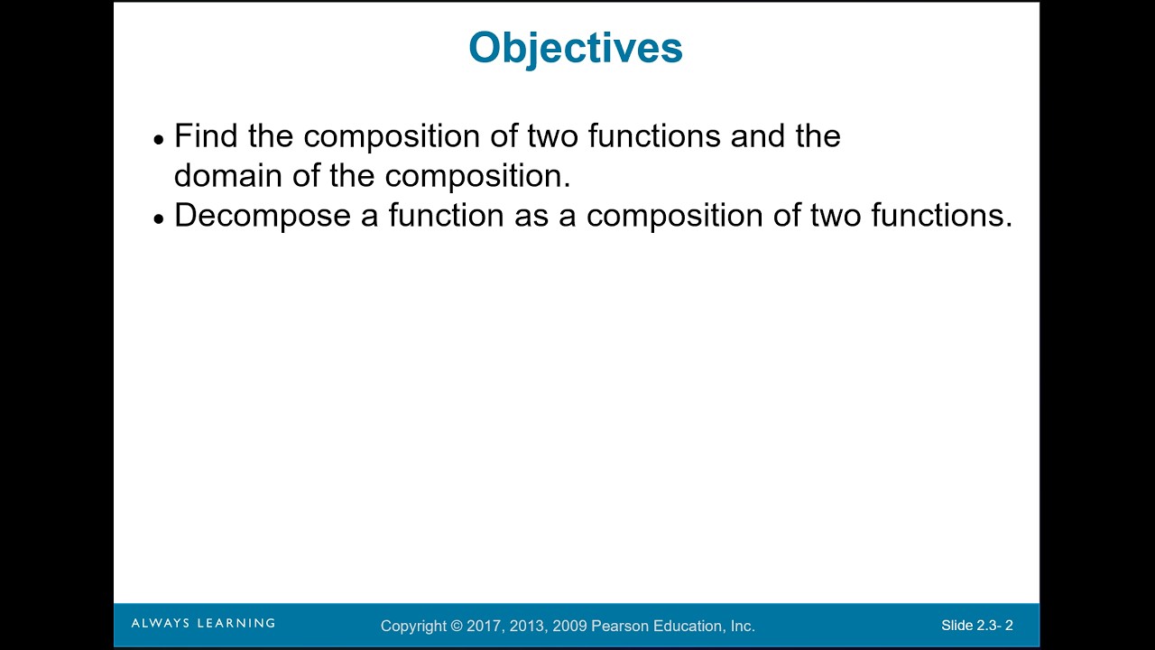 Lecture 2.3 - Composition of Functions