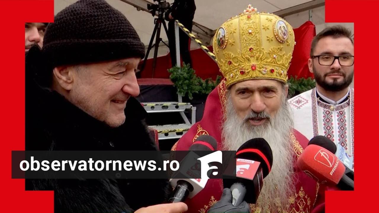 Gigi Becali, braţ la braţ cu ÎPS Teodosie la Peştera Sf. Andrei. Reacţia Arhiepiscopului Tomisului