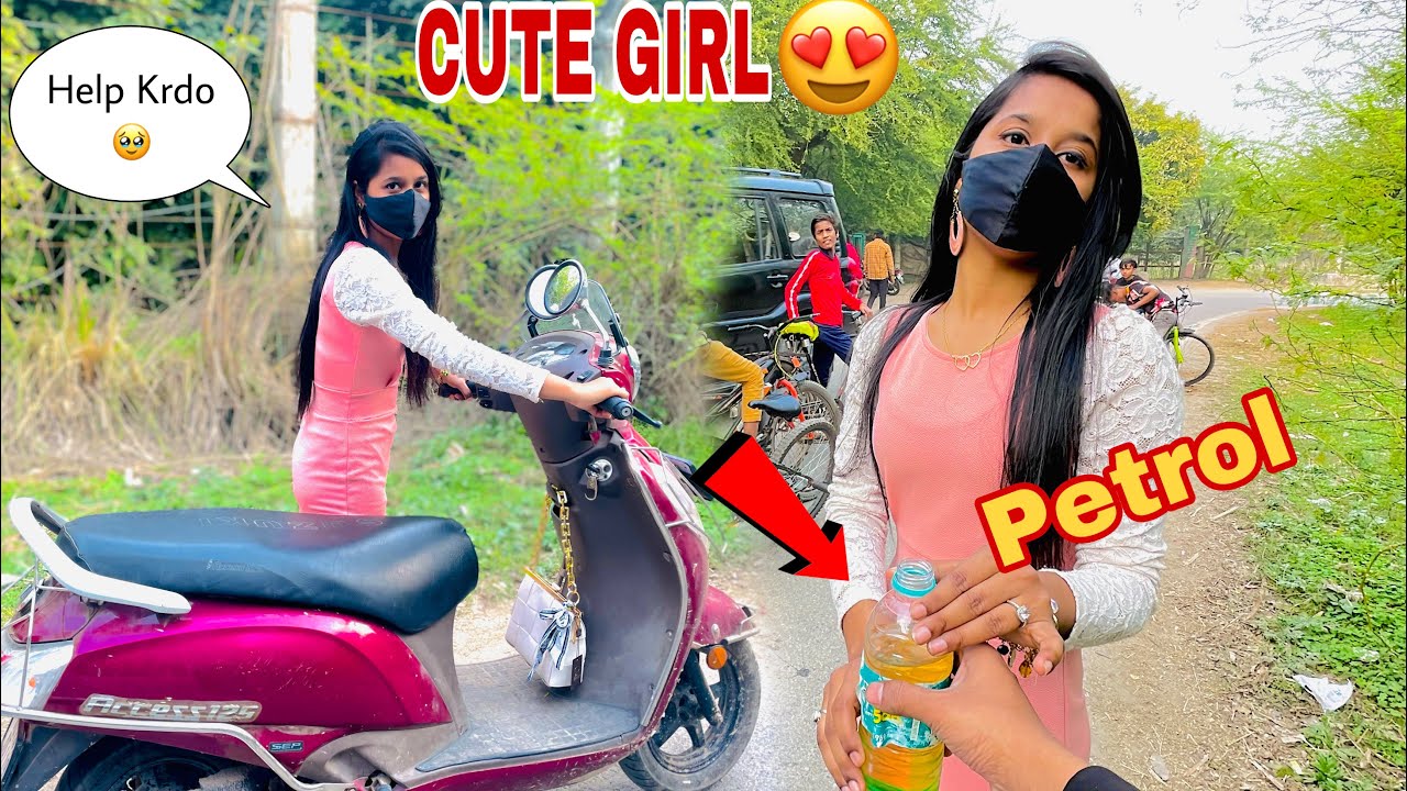 Helped a Cute Girl on Road 😍| Petrol khatam ho gay😥Scooty ka |🥺Stranger Girls❤️ Ne Number Liya