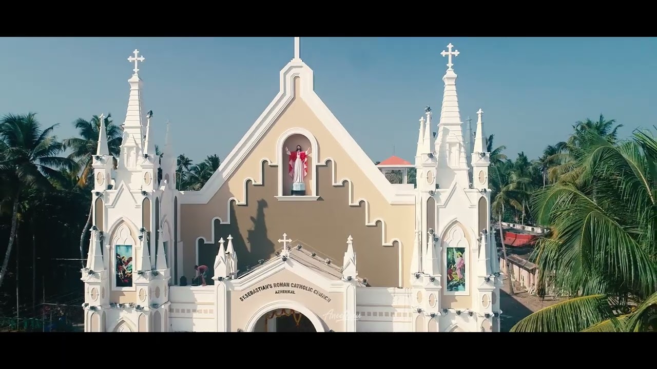 St Sebastian's  Roman catholic Church Azheekal , kollam, kerala | Beauty of Azheekal Church