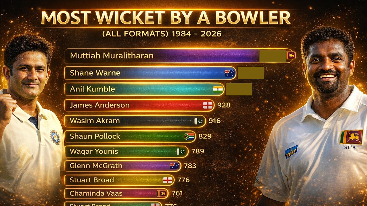 From 1984 to 2026 greatest bowlers with most wicket | Maiden over