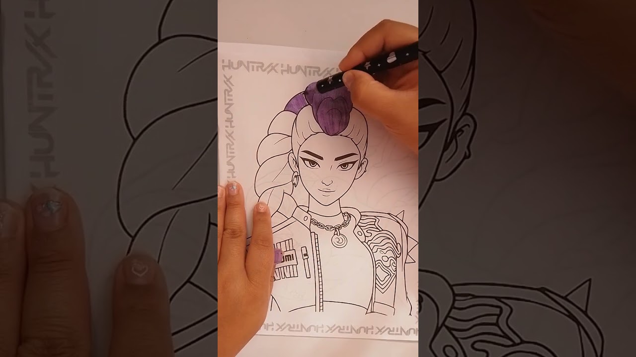 Rumi coloring book page🎨 | easy coloring #viralvideo #kpopdemonhunters #kpop #coloring #viral #art 