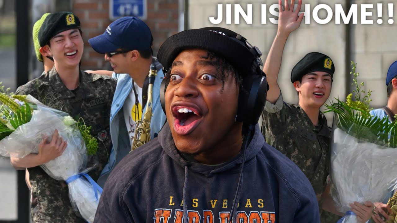 BTS JIN GET'S DISCHARGED & COMES HOME!! *EMOTIONAL*
