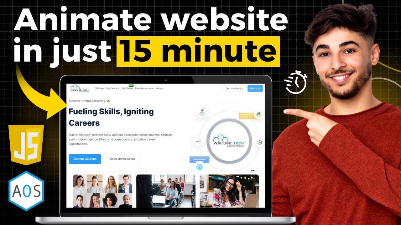 Create a Cool Animated Website Using JavaScript & AOS | JavaScript Scroll Animation Tutorial!