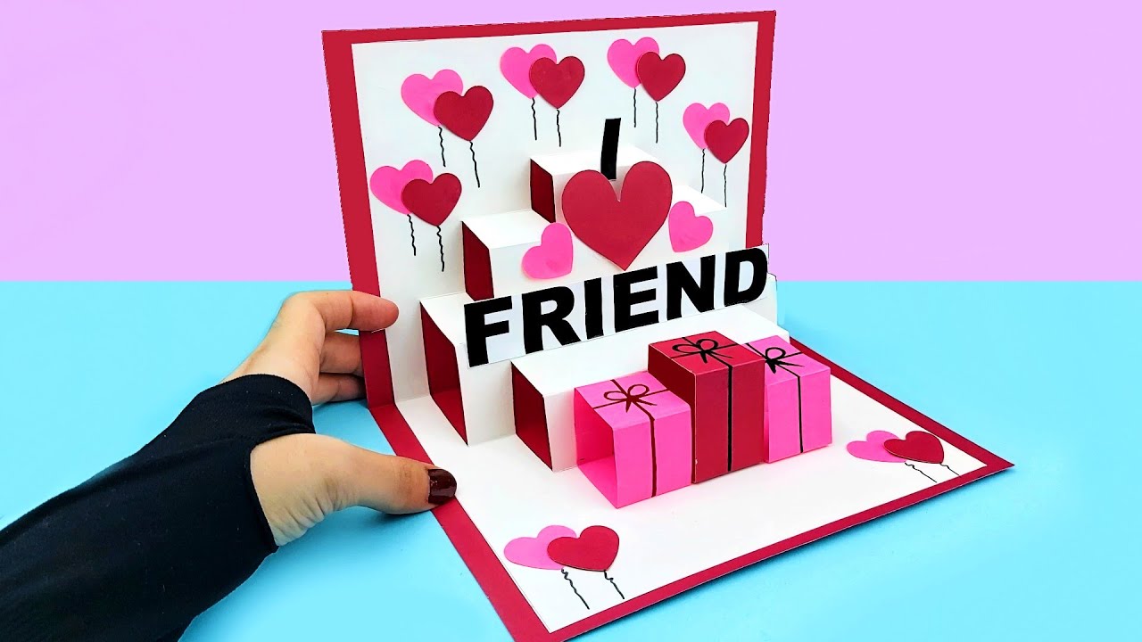 Friendship Day PopUp Card Idea | How To Make Friendship Day Card | Easy Greeting Card Friends