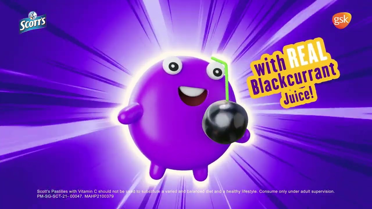 Scott's BlackCurrant -  Made with real BlackCurrant juice 6s