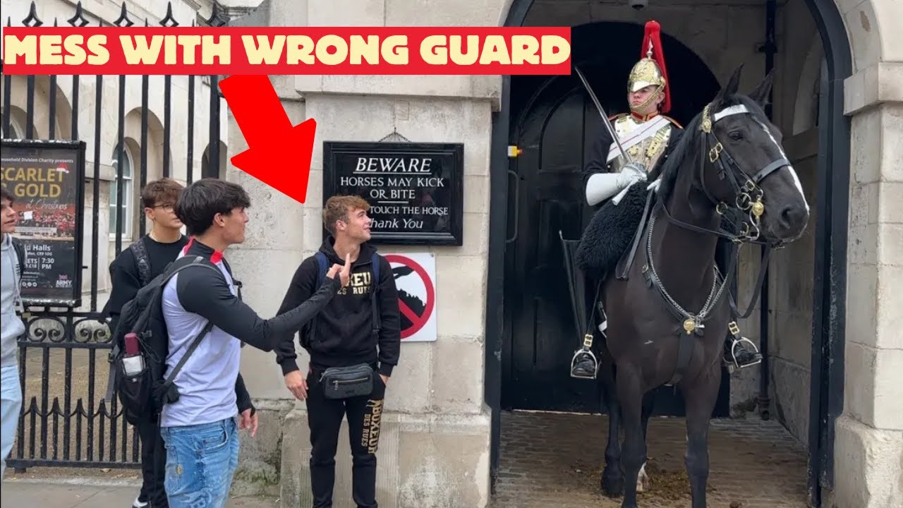 Mocking Teens Quickly Learn Not to Mess with King's Guard.