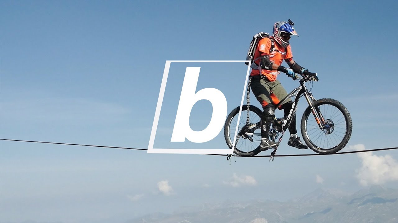 Experience Riding a Trials Bike on a Slackline 2700m Above the French Alps | Breathe