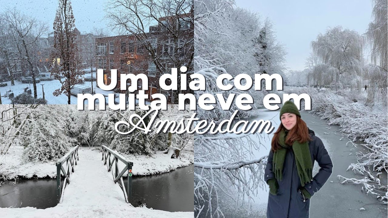Nevou em Amsterdã ❄️ Um dia raro de inverno na Holanda.