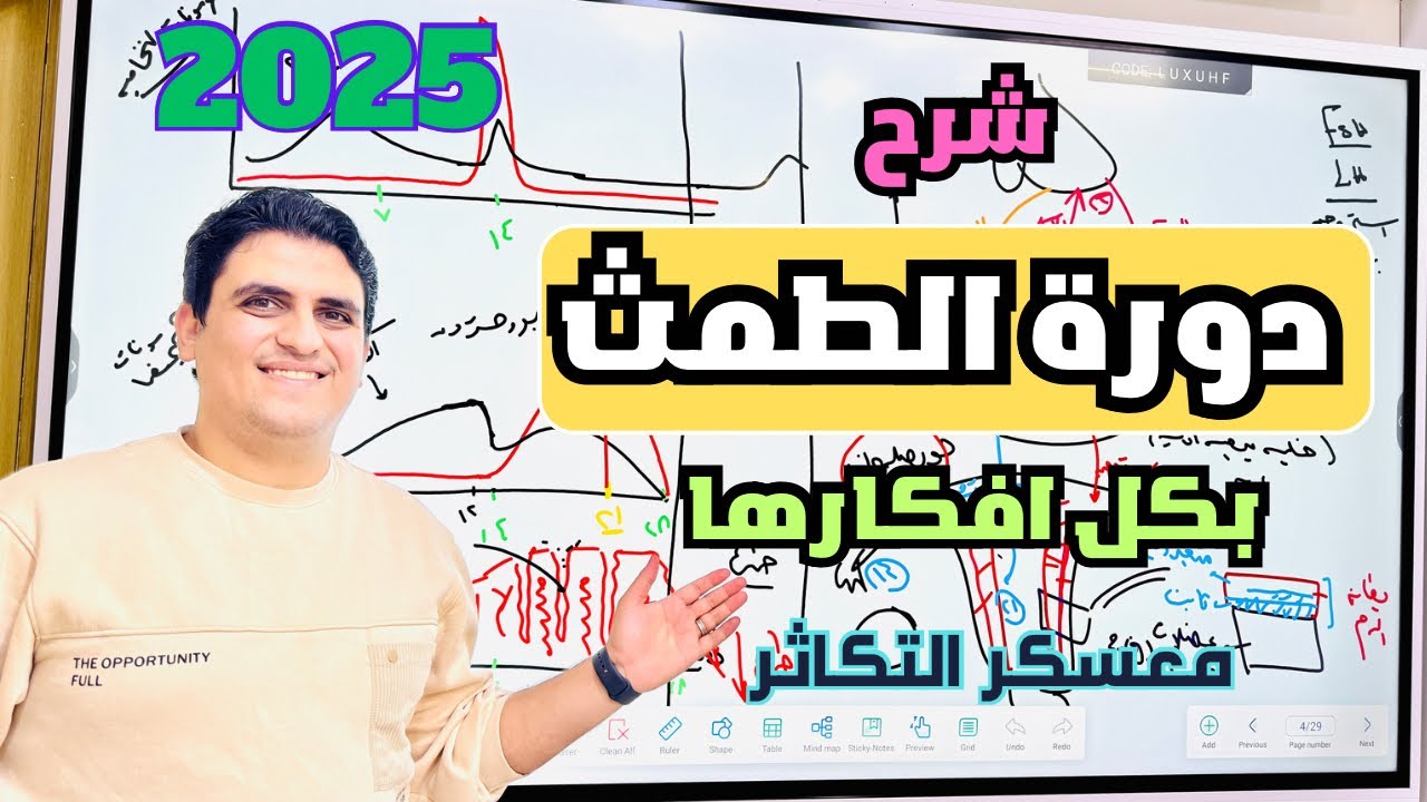 دورة الطمث بكل أفكارها وفقا لاخر تعديل في المنهج #ثانويه_عامه_2025 #احياء_ثالثة_ثانوى