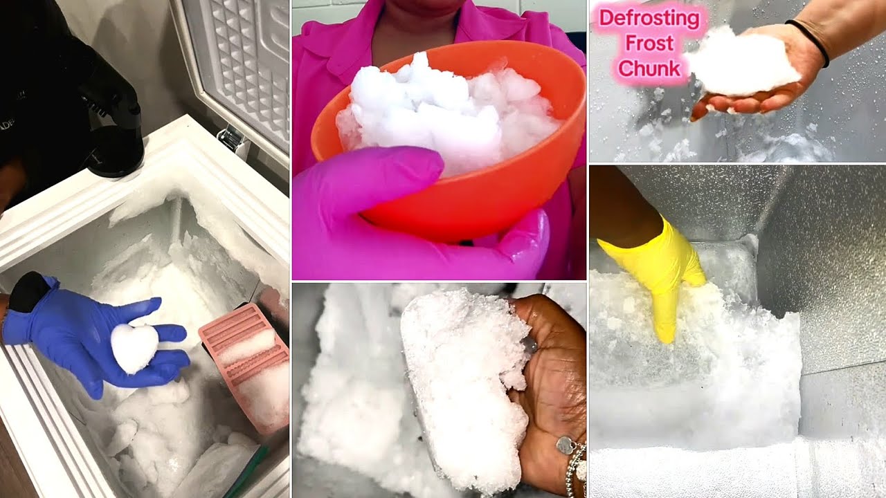 ICE EATING DEFROSTED FREEZER FROST ASMR COMPILATION TIKTOKER 