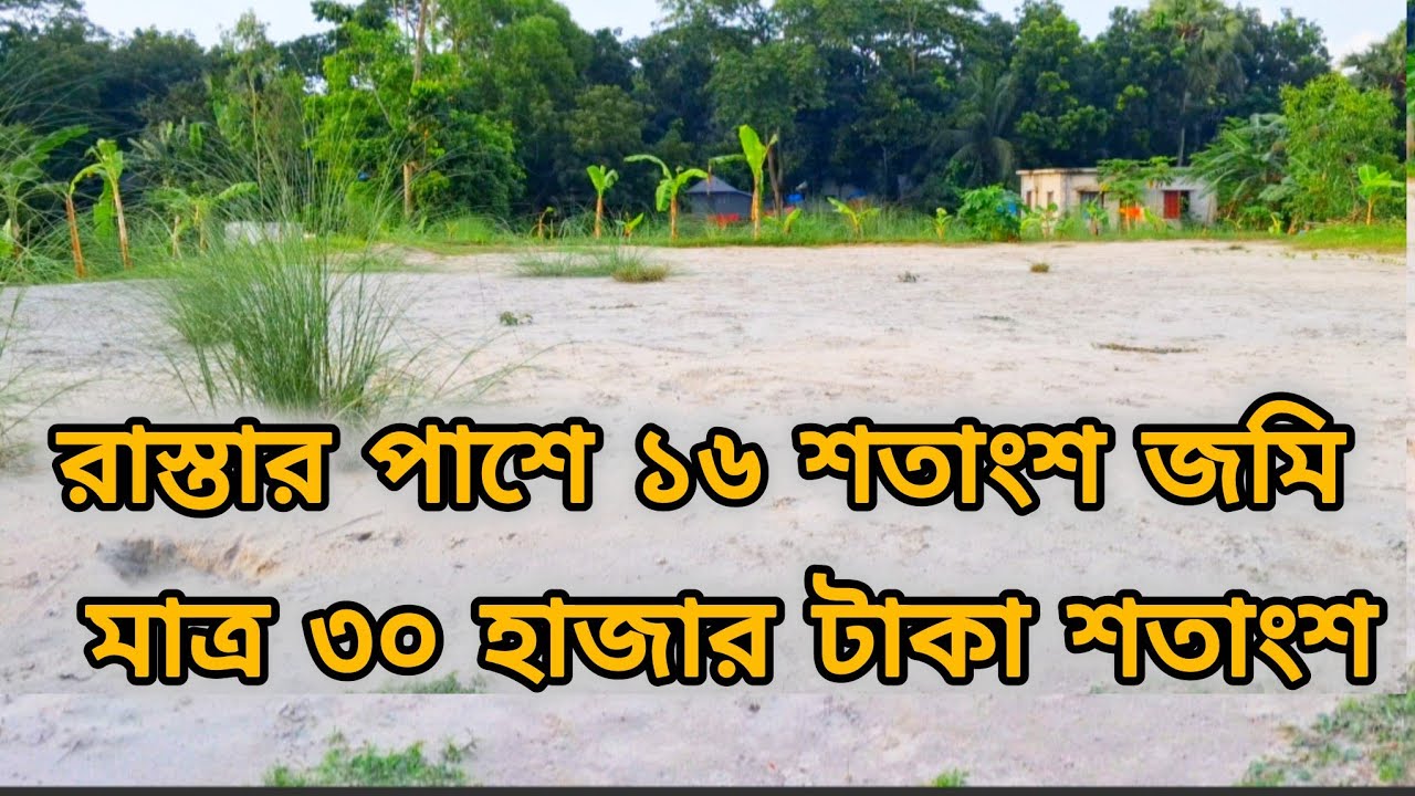রাস্তার পাশে ১৬ শতাংশ জমি মাত্র ৩০ হাজার টাকা শতাংশ এখনি কিনে ফেলুন