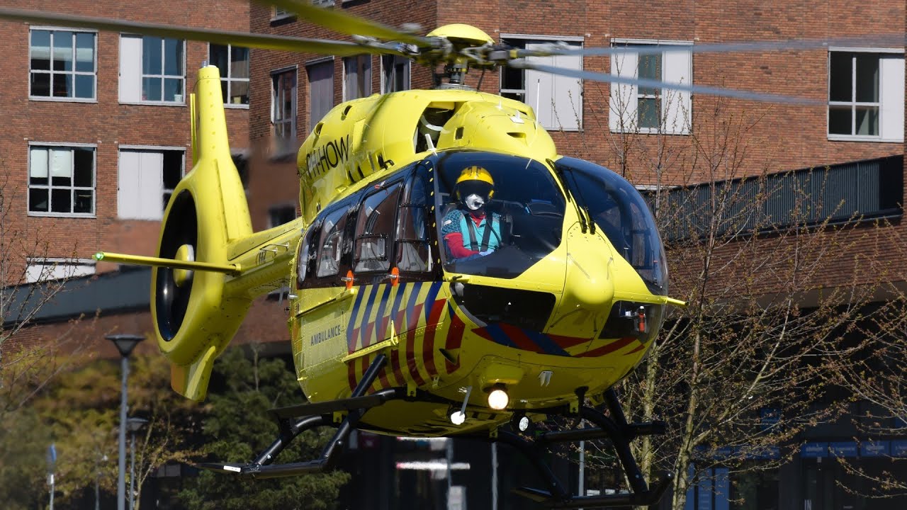 Lifeliner 5 (PH-HOW) takes off at Maasstad Hospital Rotterdam