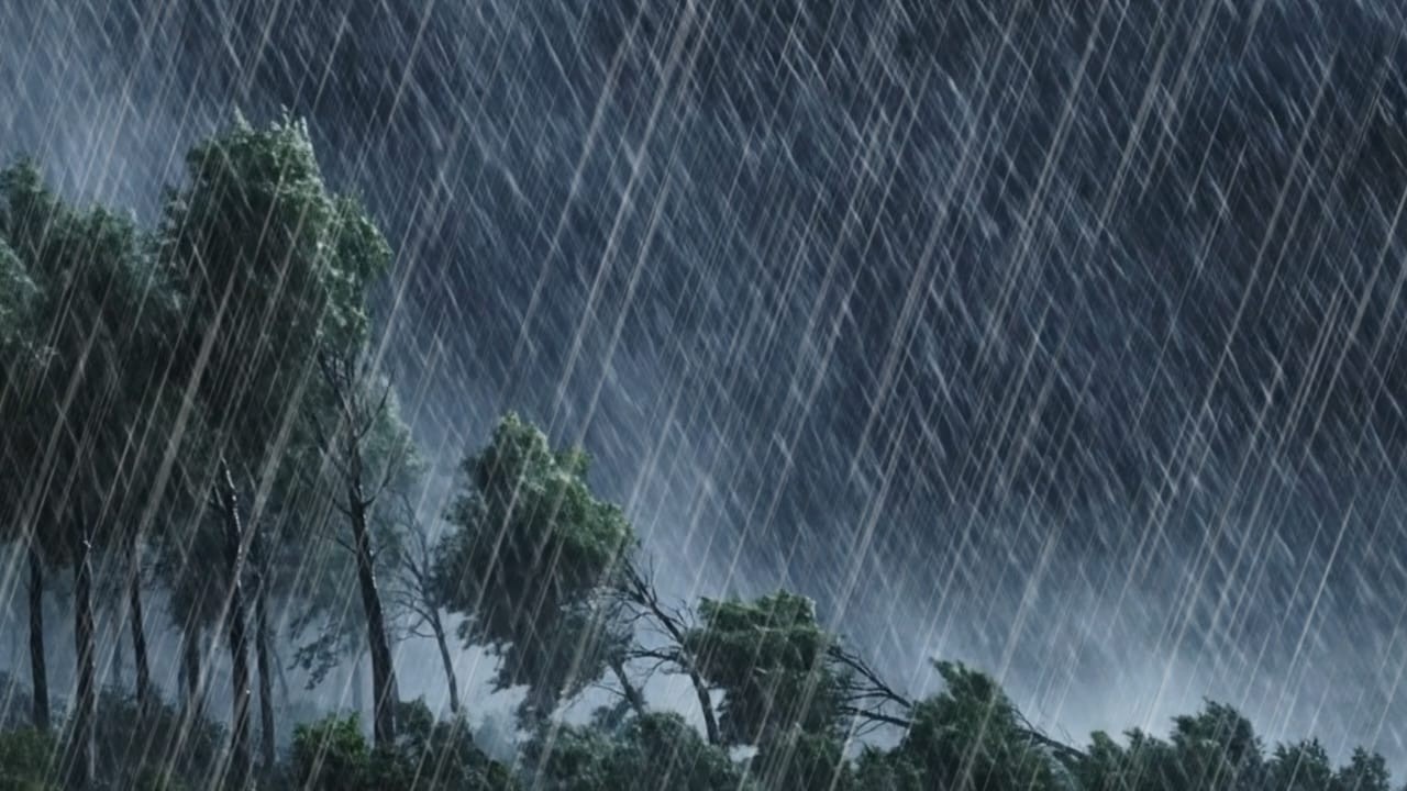 Heavy Rain and Strong Wind Sounds at Night 🌧️💨 | Deep Sleep, Relax, Stress Relief ASMR for SLEEP
