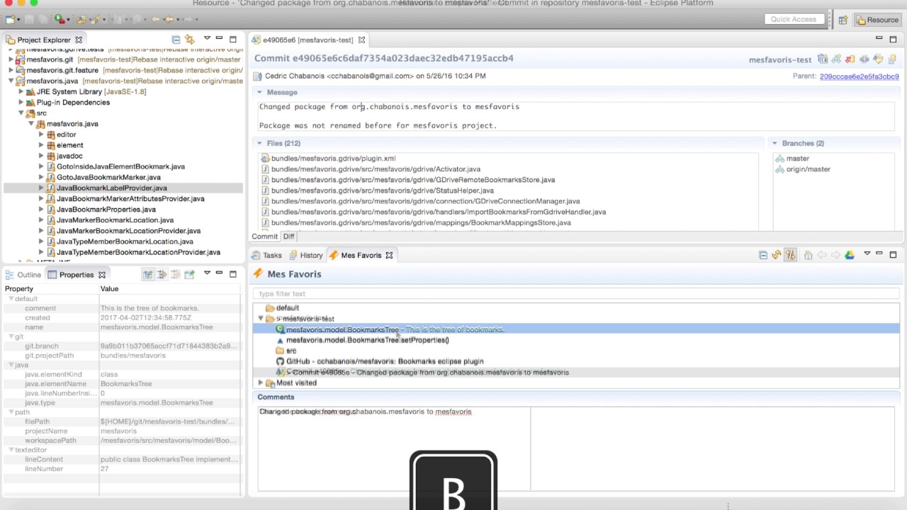 mesfavoris : a bookmarks eclipse plugin