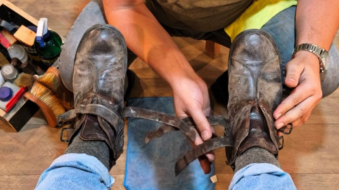 A rare  shoe - detailed cleaning and shining ASMR sounds