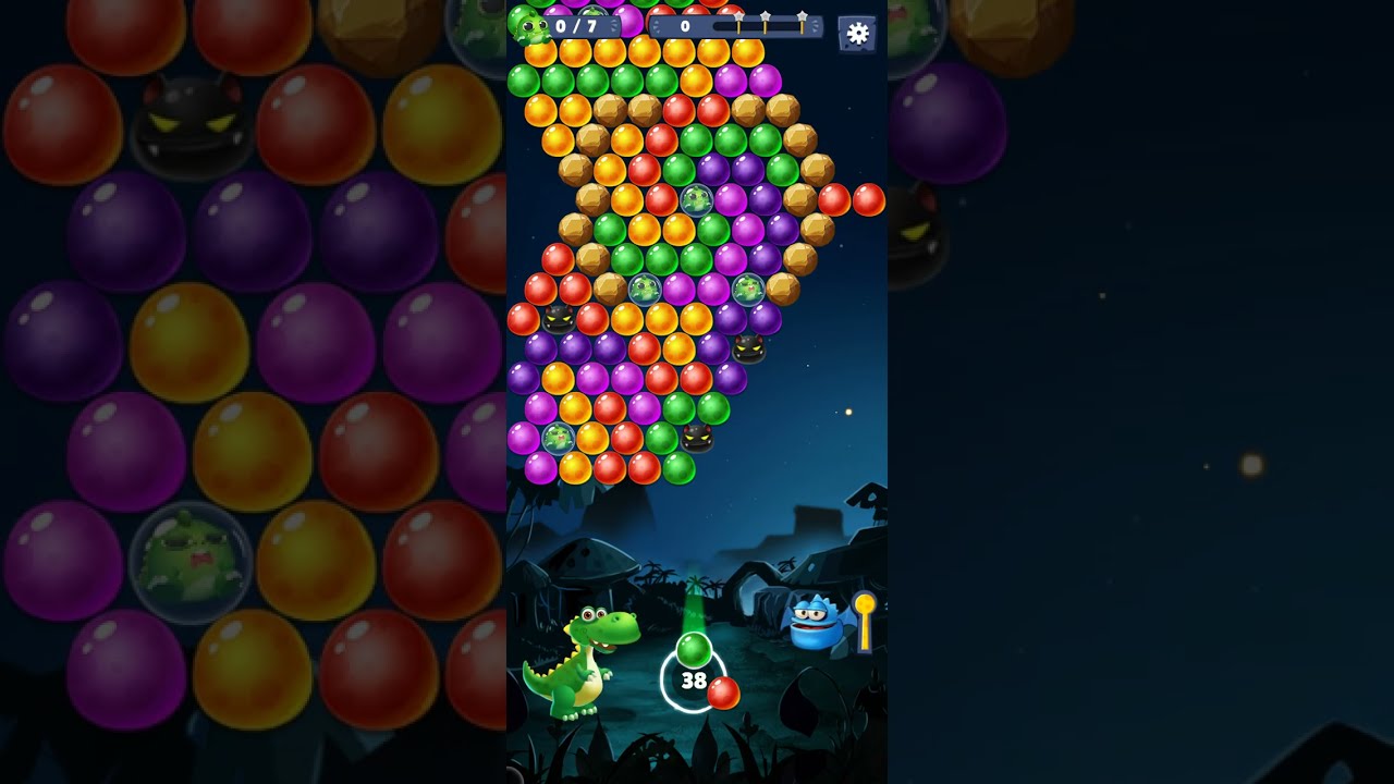 Jogos bubble shooter Game Primitive de bolinhas coloridas Gameplay vídeo