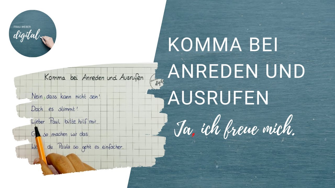 Komma bei Anreden und Ausrufen - schnell erklärt I Klasse 5