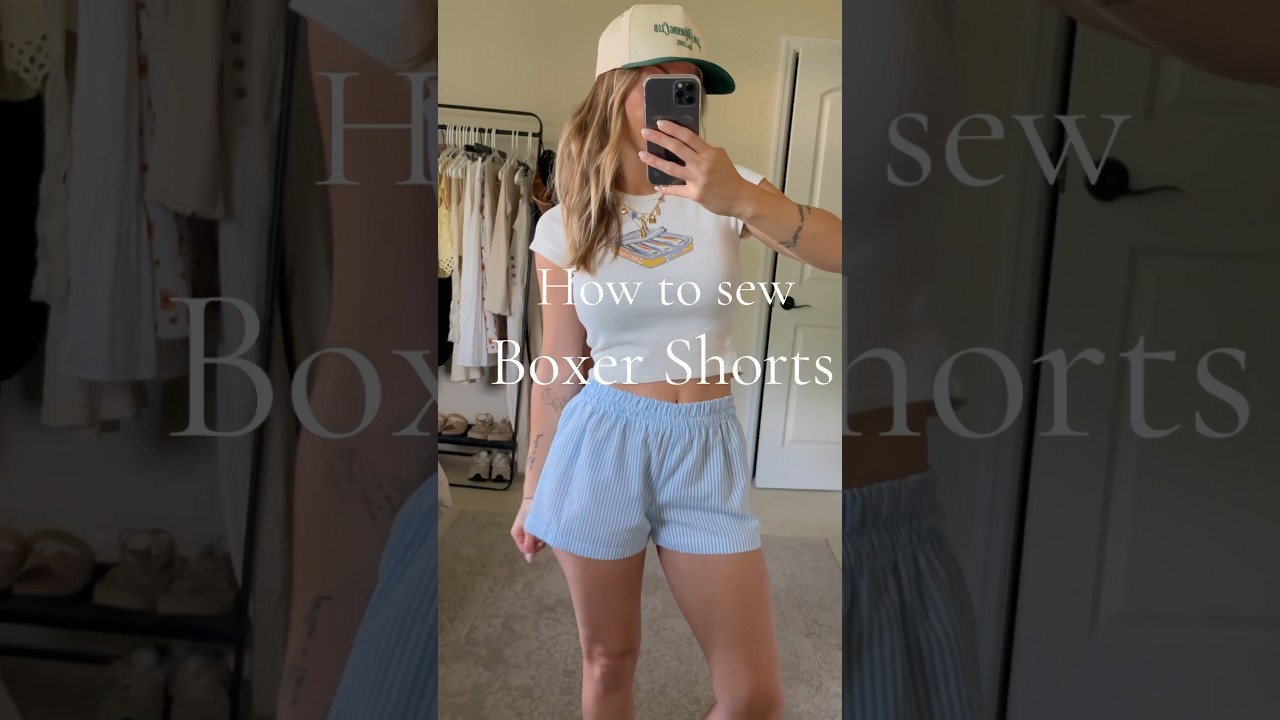 Sewing the viral #boxershorts #sewingtutorial #sewingclothes #sewingmywardrobe #summerstyle2024
