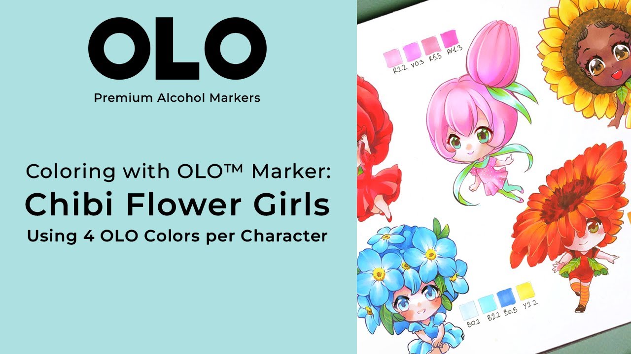 Using Just 4 Colors OLO™ Markers Per Chibi Character!