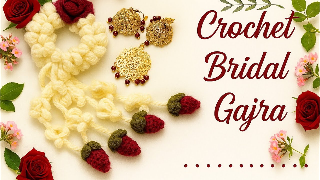 Crochet hand gajra/ full tutorial/ step by step / very easy 🌹viral gajra. 