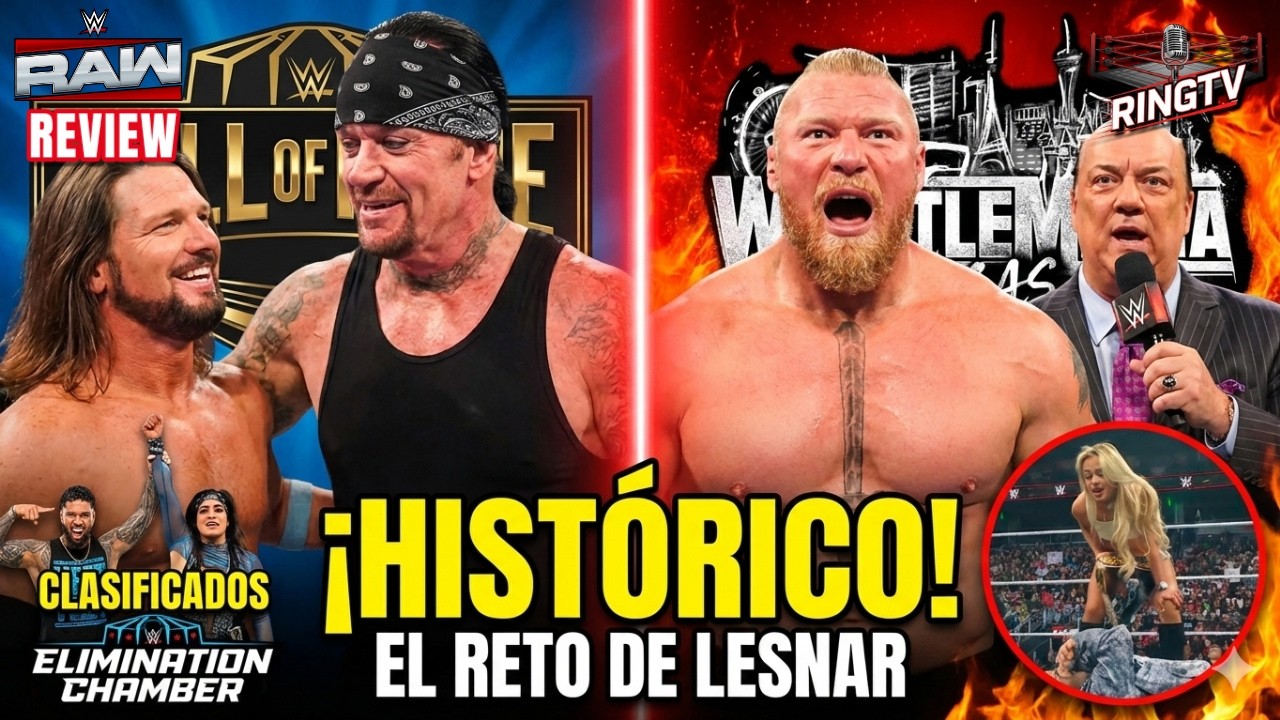 ¡HISTÓRICO! 😱 UNDERTAKER induce a AJ STYLES al Hall of Fame y el Reto de BROCK LESNAR | WWE RAW