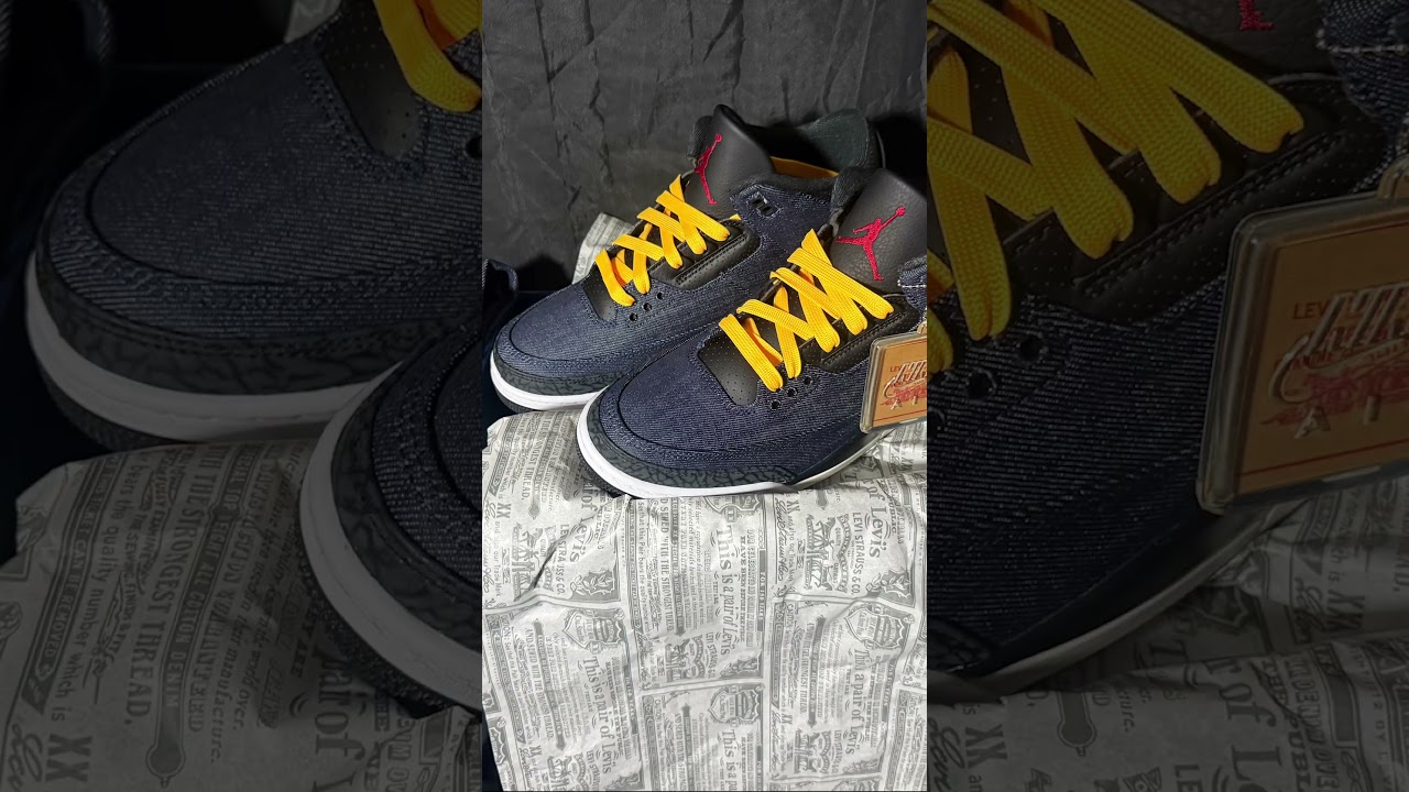 Let Em Know AJ3 Lace Swap Levi Denim #sneakers #nikeaj1 #nikeaj #sneakers #sneakerhead #nikeair