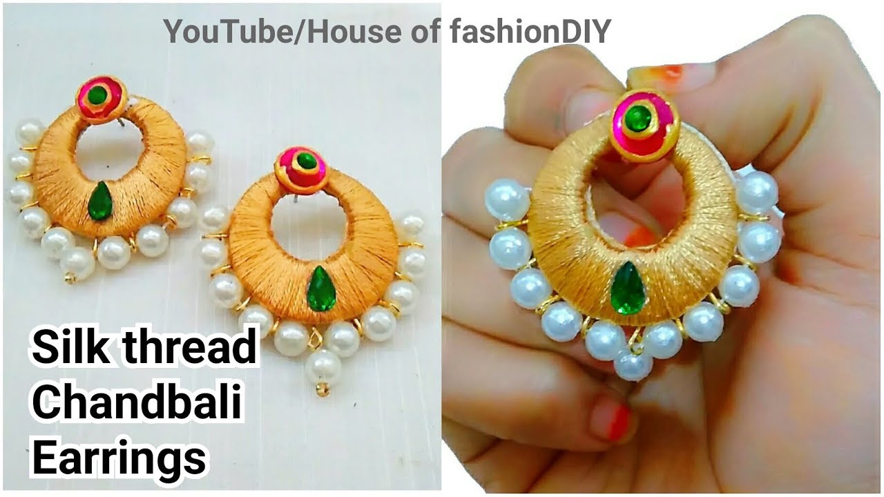 DIY How To Make Designer Silk thread Chandbali Earrings At Home..!