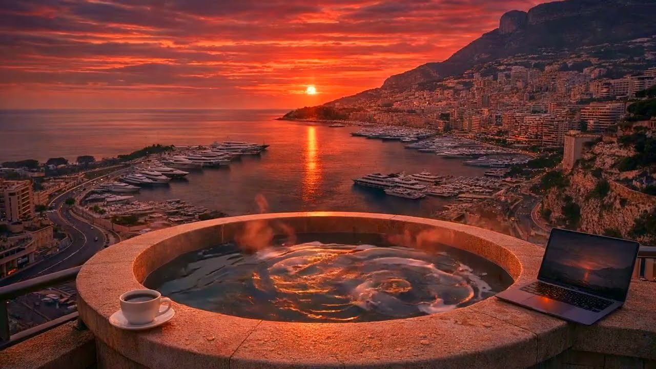 Good Morning Monaco ☀️ Deep Focus 4K | Sunrise Productivity & Flow State Music