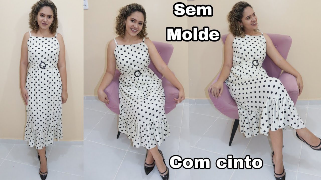 Diy- Vestido lindo para iniciantes - TODO NA MÁQUINA DOMÉSTICA