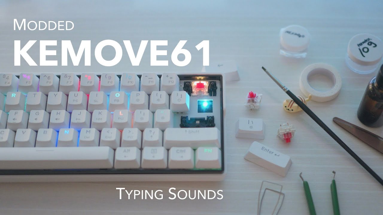 Modding KEMOVE 61 SnowFox Hotswap 60% Mechanical Keyboard & Typing Sounds | Gateron Red Switches