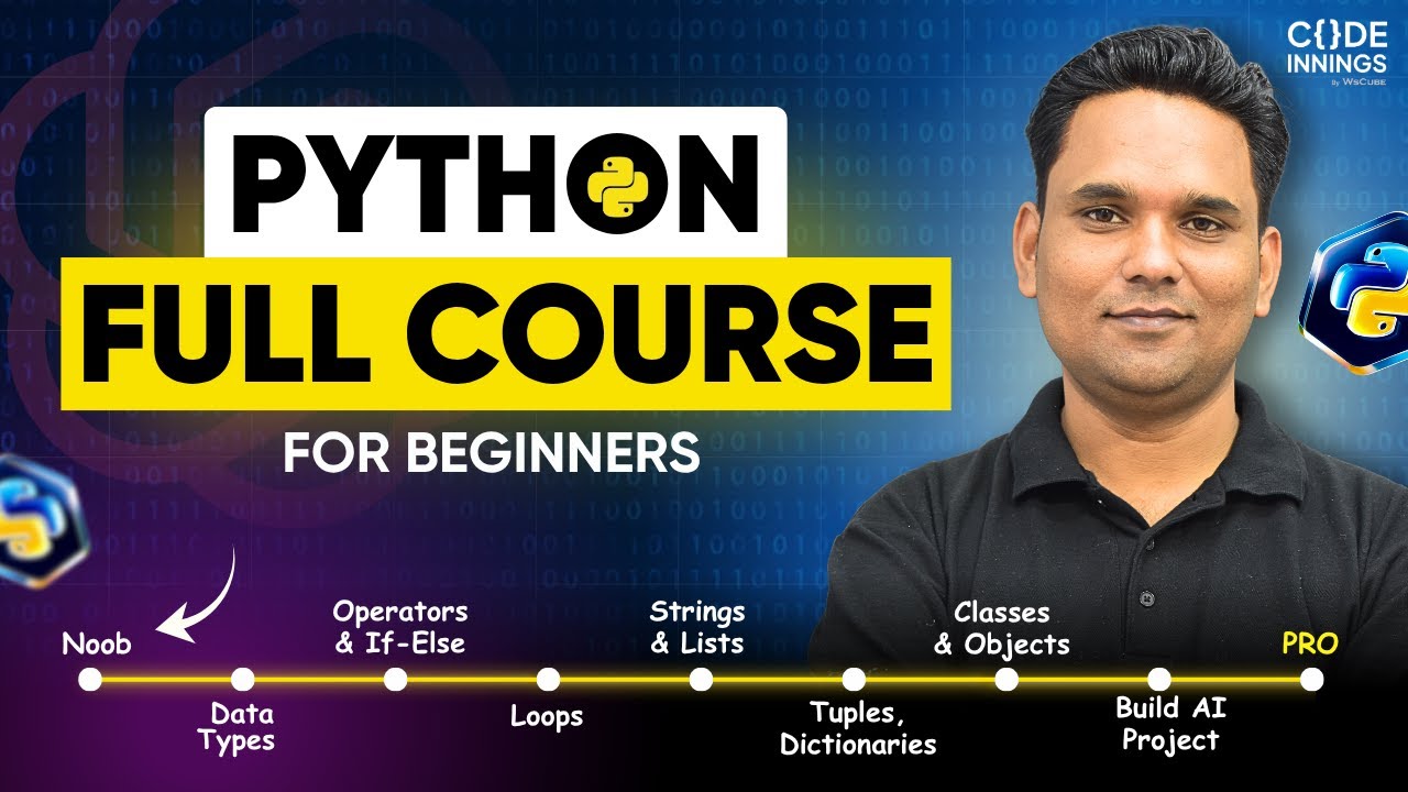 Python for Beginners FULL COURSE in 11 HOURS with AI Project