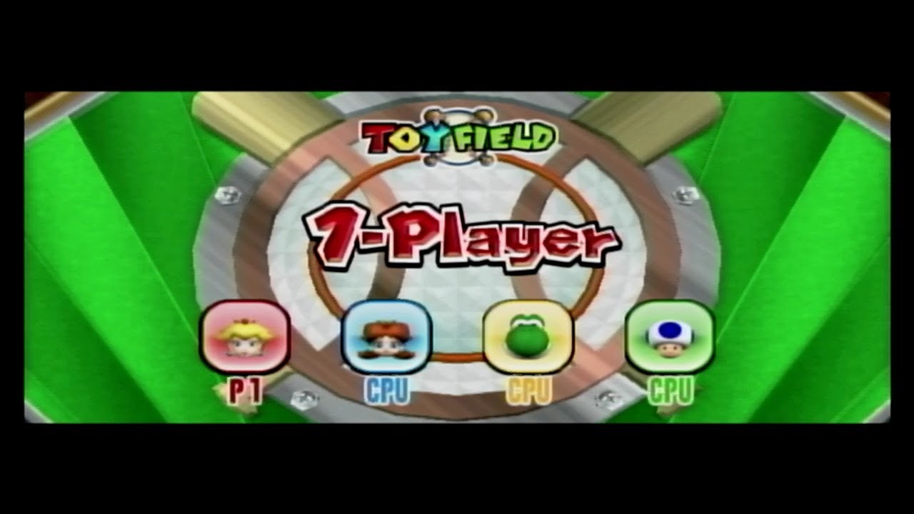 Mario Super Sluggers: Toy Field Peach vs Daisy vs Yoshi vs Blue Toad Gameplay HD