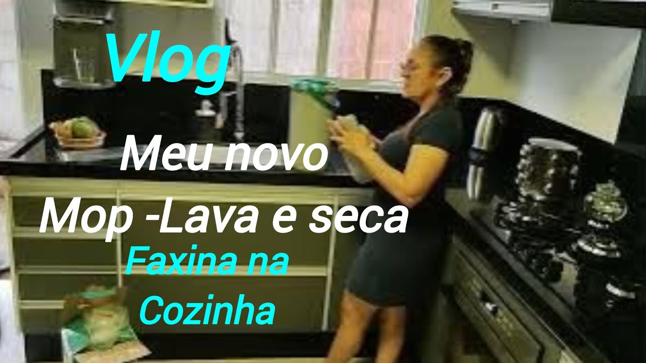  Faxina na cozinha ,meu novo Mop-Lava e Seca.