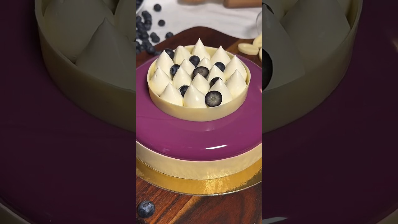 Entremet chocolat blanc myrtilles - White chocolate blueberry entremet 🫐 😋