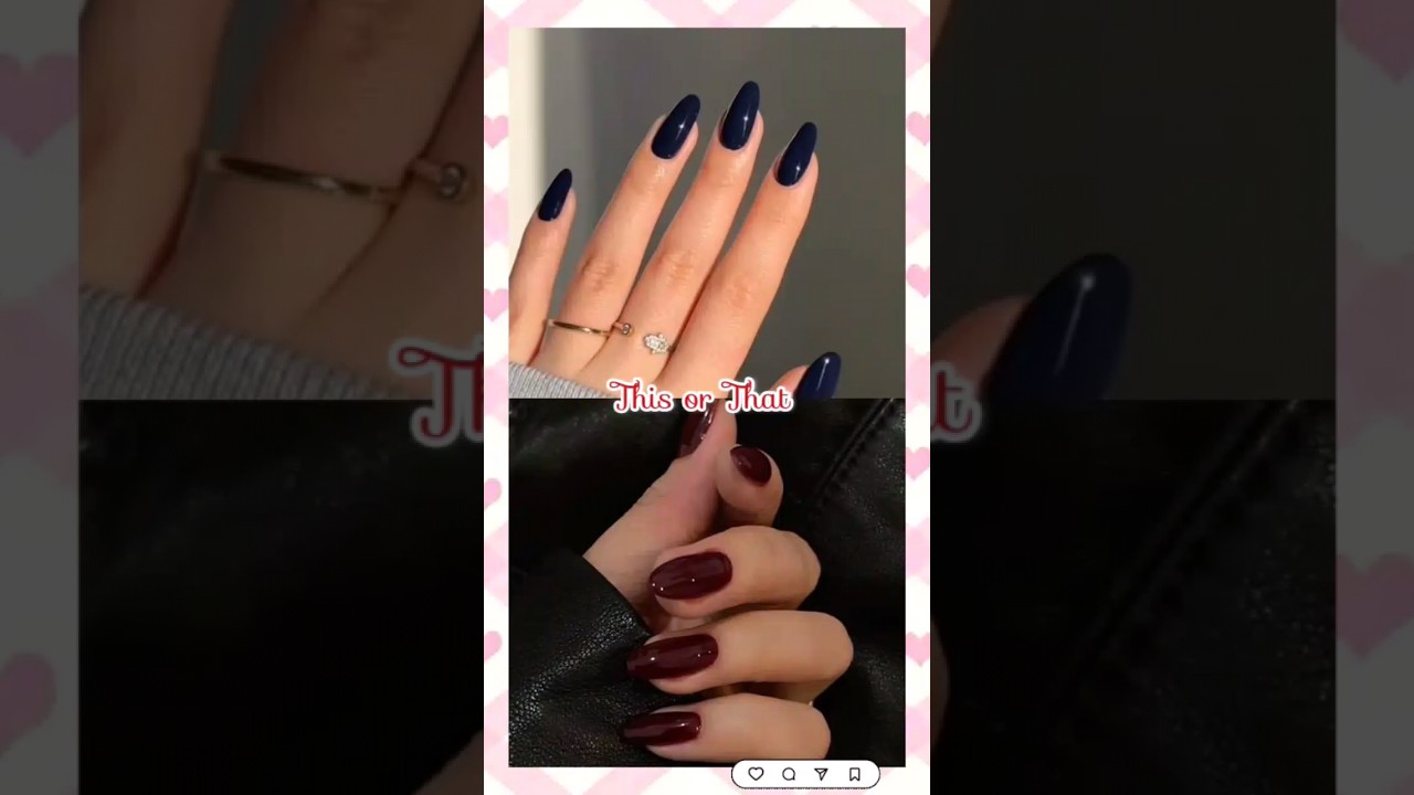 Dark blue vs red this or that challenge #trending #aesthetic #fashion #korean #challenge #cute #nail