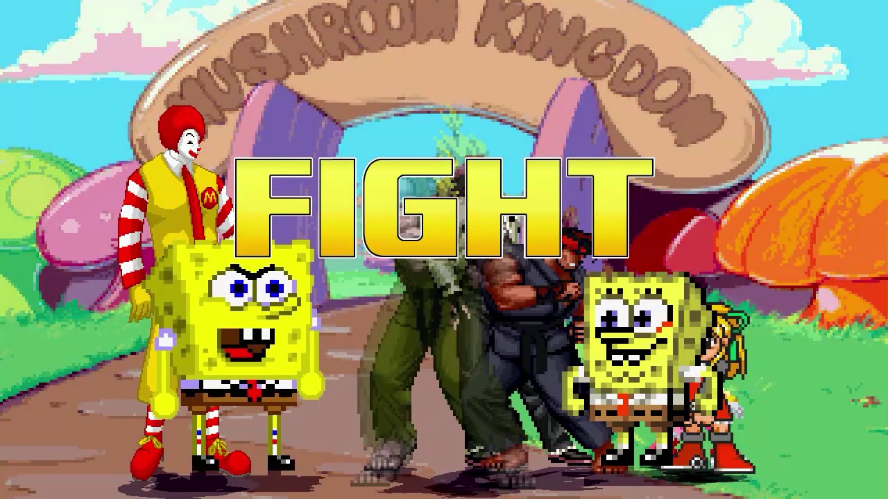 AN Mugen Request #1389: Spongebob, DarkDonald, EvilRyu, OrochiKyo VS Spongebob, Roll, Amy, RareAkuma