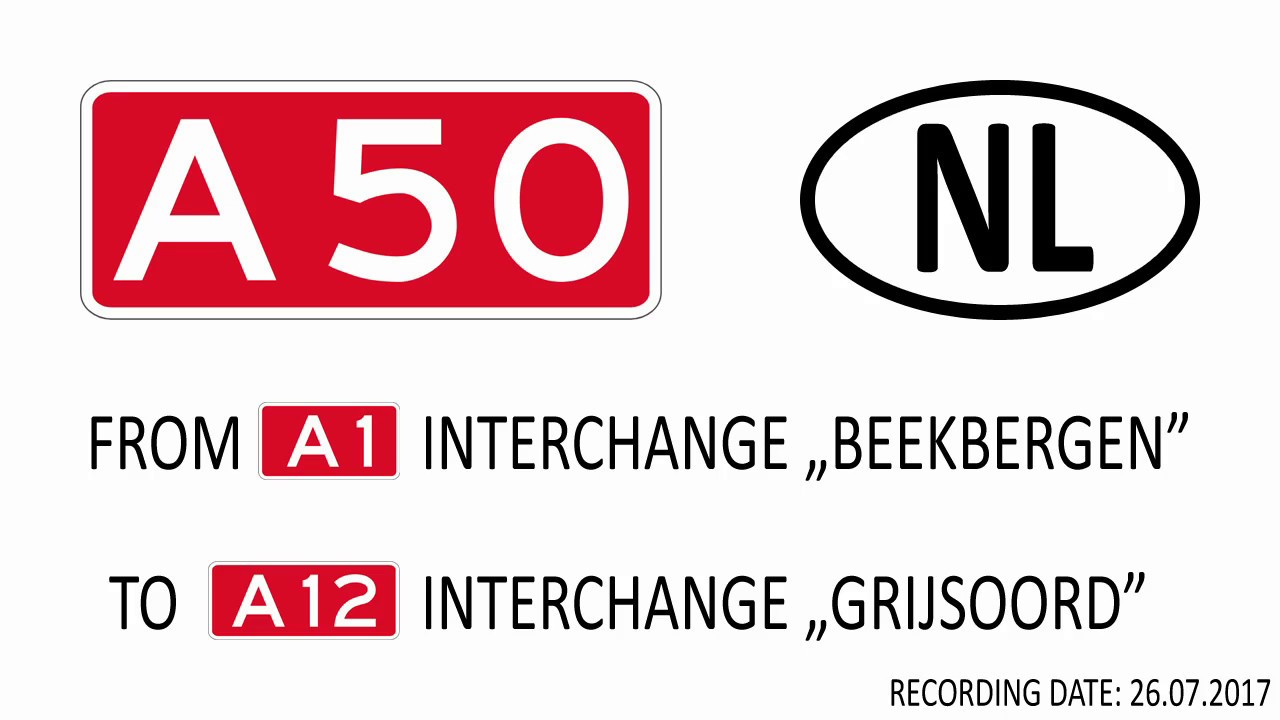 A50, Rijksweg 50. Knooppunt Beekbergen - Knooppunt Grijsoord. Nederland