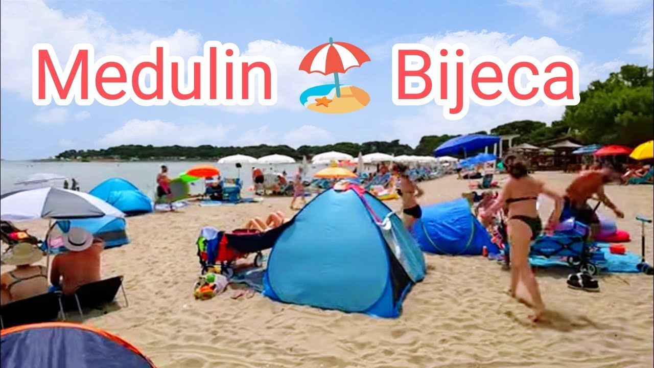 Medulin 🏖️ pješčana plaža Bijeca ☀️ Istria  🇭🇷 Croatia 🏖️ Beach